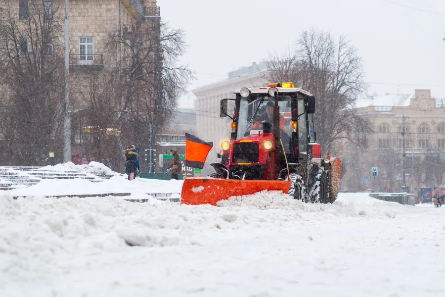 Commercial Snow Plowing Office Building